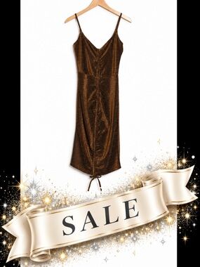Area Stars Bronze Metallic Bodycon Mini